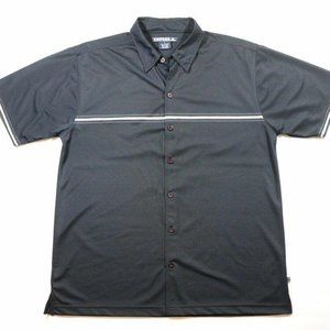 Drill 50s Clothing Style Cotton Mens Black Shirt S